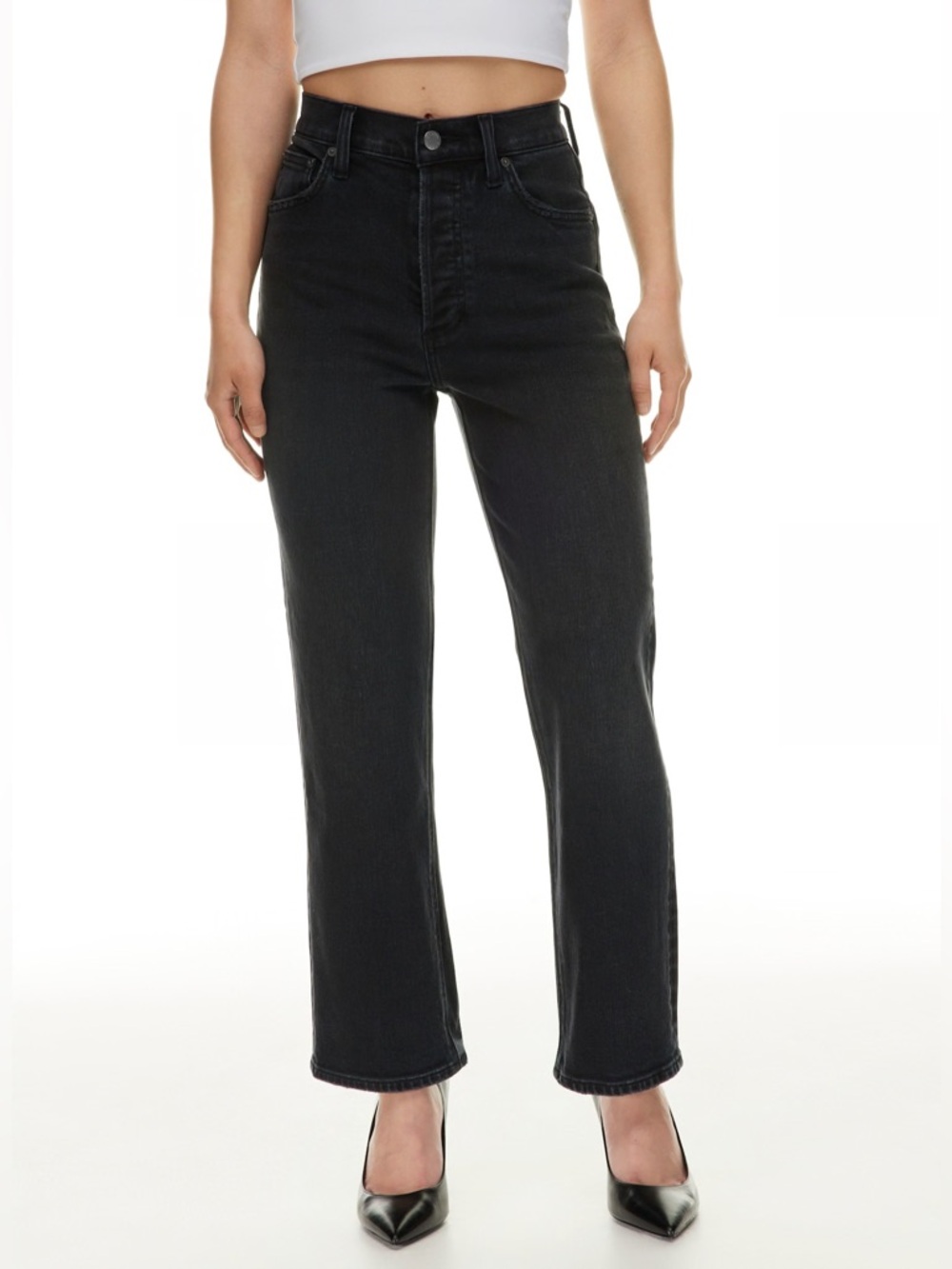 Aritzia Denim Forum The Arlo High Rise
Straight 26L Jeans Black Size 31